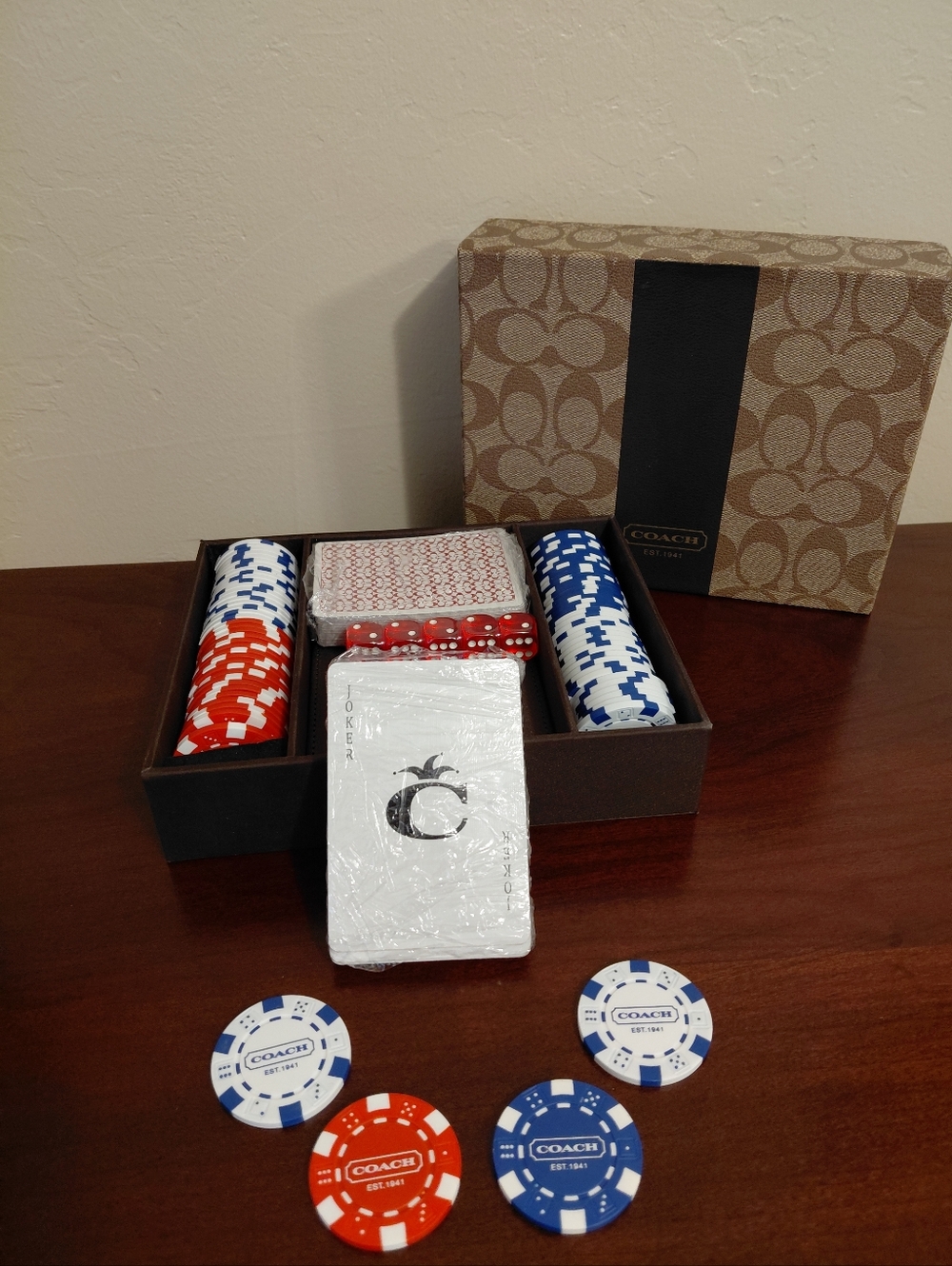 Coach Brand Designer Poker Chip Set